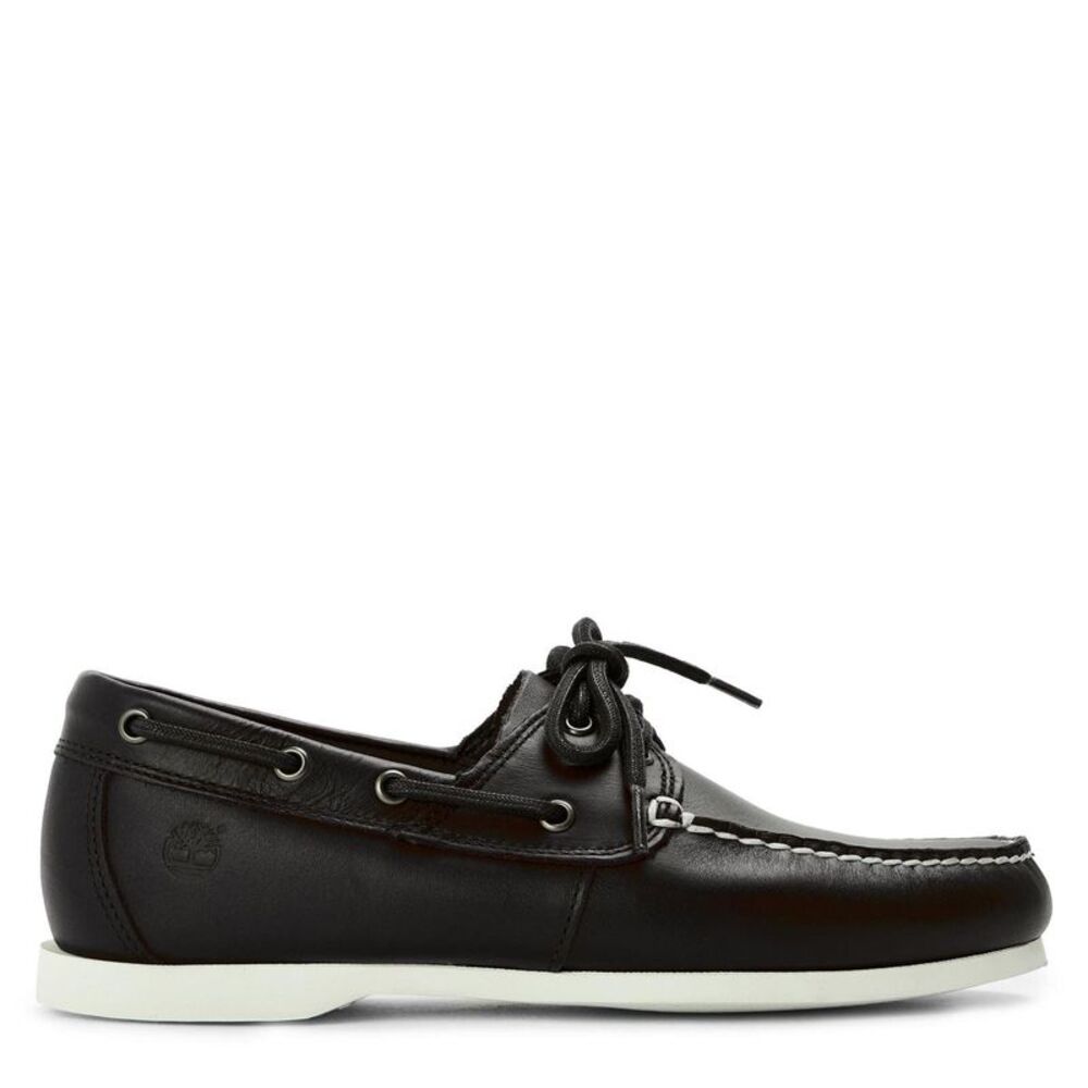 Timberland Mens Cedar Bay Full Grain Leather Boat Shoes / Navy